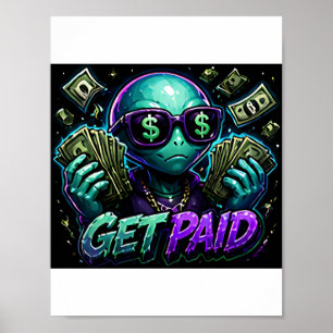 Bekommt-Bezahlter-Alien-Emote-Poster Poster