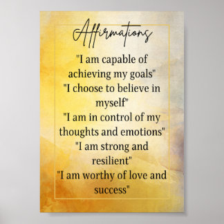 Bekräftigung des Selbstvertrauens und der Inspirat Poster
