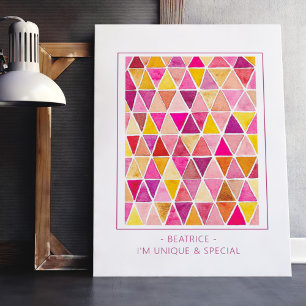 Bekräftigung für Kinder Rot Gold Aquarell Poster