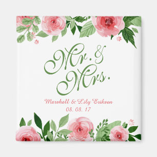 Bel aimant floral personnalisé du mariage  