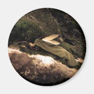 Bel aimant rond féerique rêvant en bois