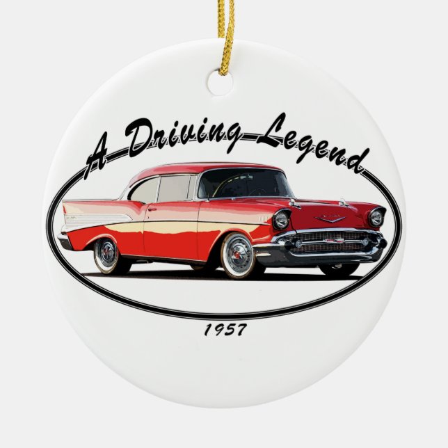 BEL AIR-ROT 1957 KERAMIK ORNAMENT (Vorne)