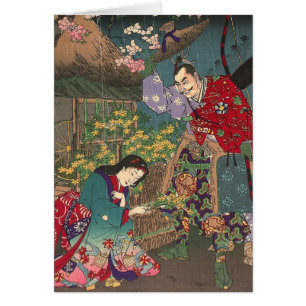 Bel art japonais de samouraïs de geisha