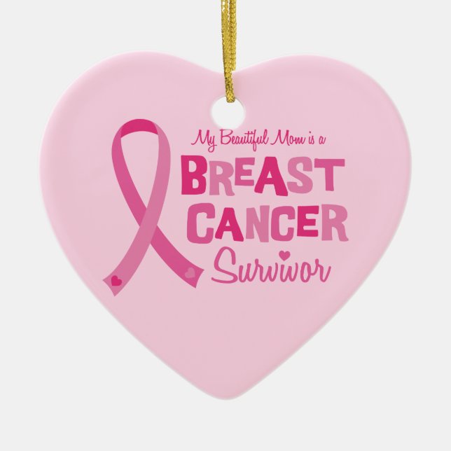Bel ornement de survivant de cancer du sein de (Devant)