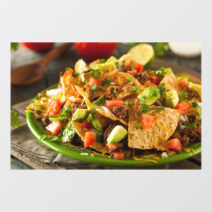 Beladenes Rindfleisch und Käse Nachos Mexican Food Fensteraufkleber
