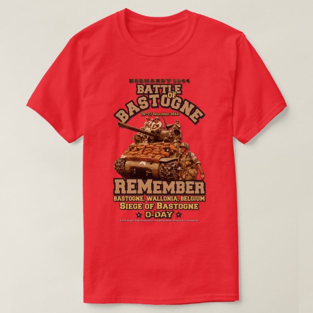 Belagerung von Bastogne 1944 Schlacht von Bastogne T-Shirt (Design vorne)