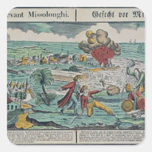 Belagerung von Missolonghi, 22. April 1826 Quadratischer Aufkleber