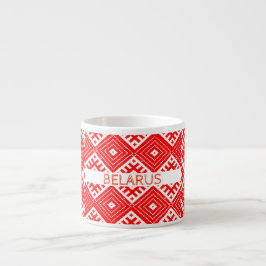 Belarus Б л а у с е Folk Pattern Espresso Tasse Cu
