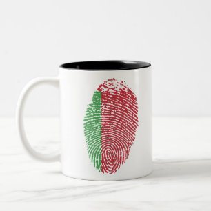 Belarus Flaggen Fingerabdruck Land Prix Zweifarbige Tasse