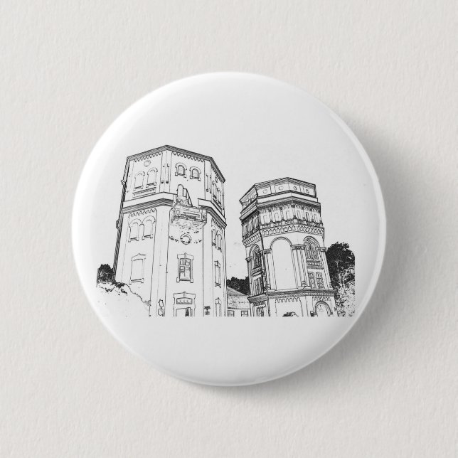 Belarus Grodno Wassertürme Button (Vorderseite)