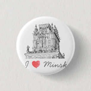 Belarus I Liebe Minsk City Gates Architecture Button