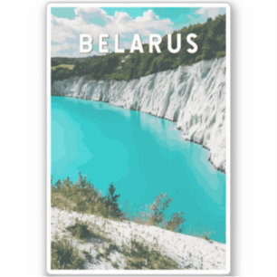 Belarus Illustration Travel Art Vintag Aufkleber