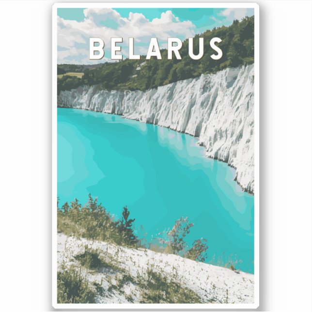 Belarus Illustration Travel Art Vintag Aufkleber (Vorderseite)