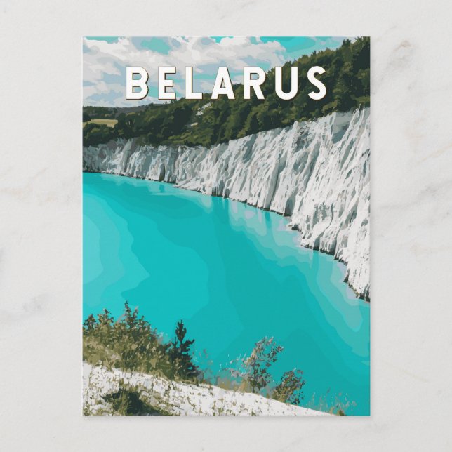 Belarus Illustration Travel Art Vintag Postkarte (Vorderseite)