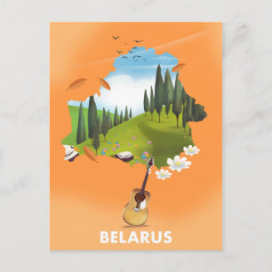 Belarus Karte Reiseplakat.