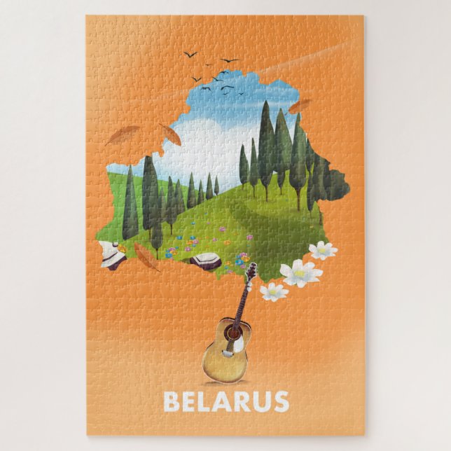 Belarus Karte Reiseplakat. (Vertikal)