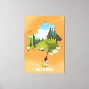 Belarus Karte Reiseplakat. Leinwanddruck