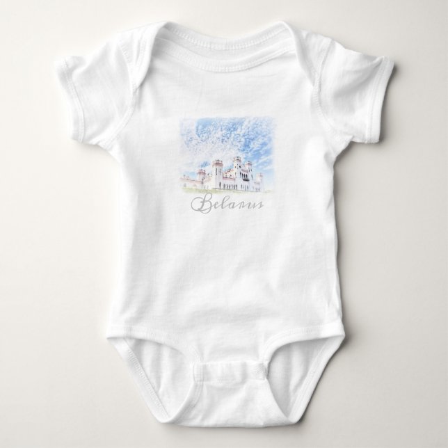 Belarus Kosava Palace Architecture Baby Bodysuit Strampler (Vorderseite)