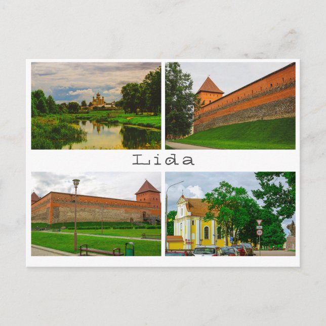 Belarus Lida City Street Architektur Postkarte (Vorderseite)