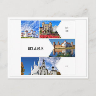 Belarus Mir Castle Architecture Collage Postcard Postkarte