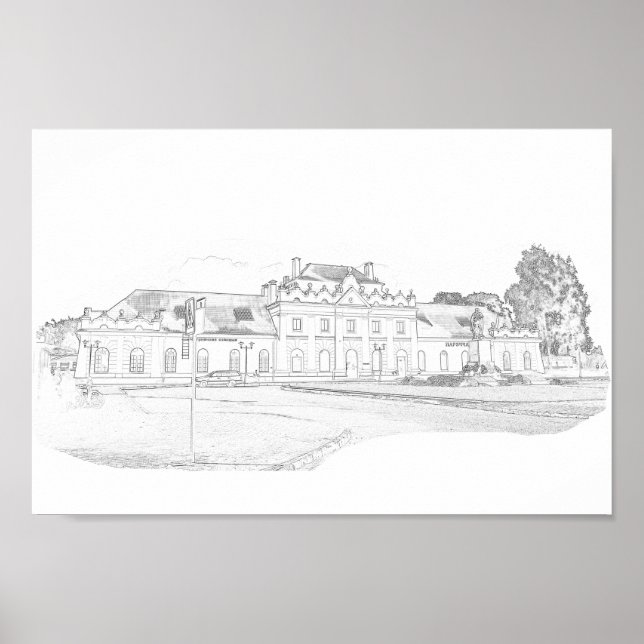 Belarus Porechye Parecca Architecture Station  Poster (Vorne)