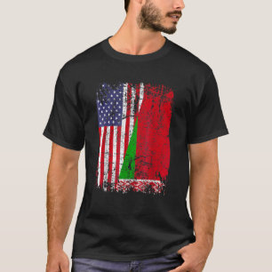 BELARUSIAN ROOTS Halbamerikanische Flagge BELARUS T-Shirt