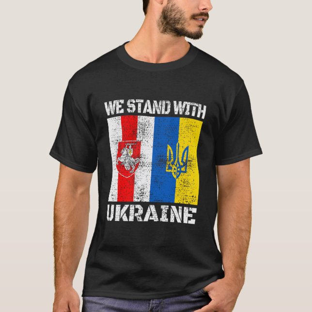 Belarusian Support Ukrainian Stand With Ukraine Be T-Shirt (Vorderseite)