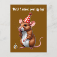 Belated Birthday Wünsche mit Niedlicher Ratte