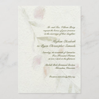 Belaubte botanische natürliche Garten-Hochzeit Einladung