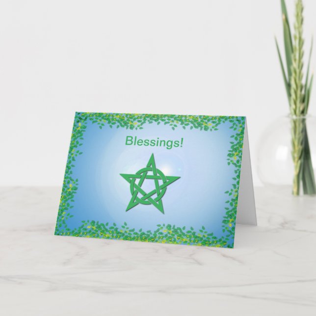 Belaubte Lichtung Wiccan Verlobungs-Segen-Karte Karte (Vorderseite)
