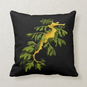 Belaubtes Seedrache-Kunst-Kissen Kissen