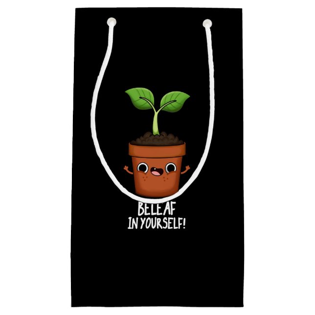 Beleaf in Ihrer selbst lustigen Pflanze Puff Dark  Kleine Geschenktüte (Vorderseite)