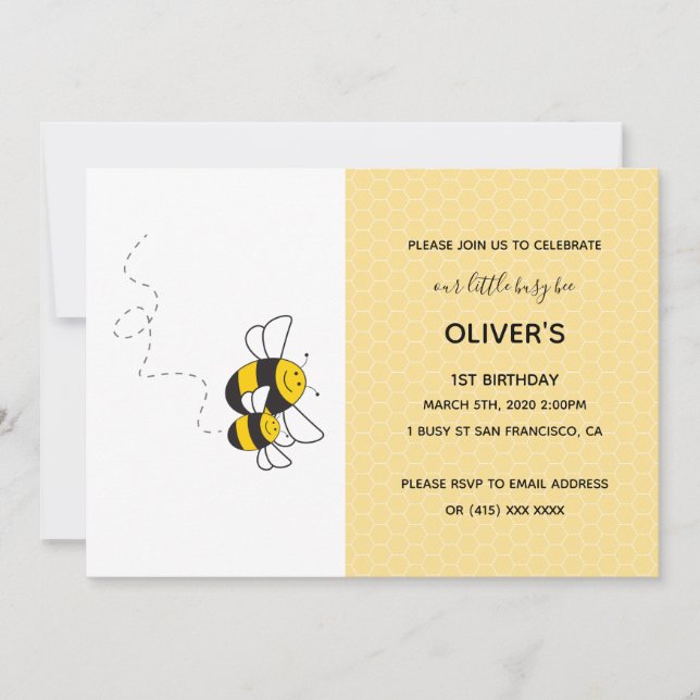 Belebte Bienenstockbestie Geburtstagsfeier Einladung (Vorderseite)