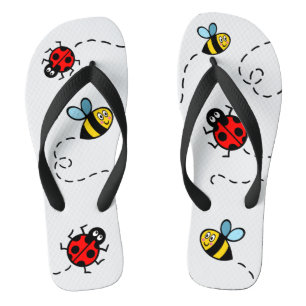Belebte Bumblebee & Ladybird-Muster Flip Flops