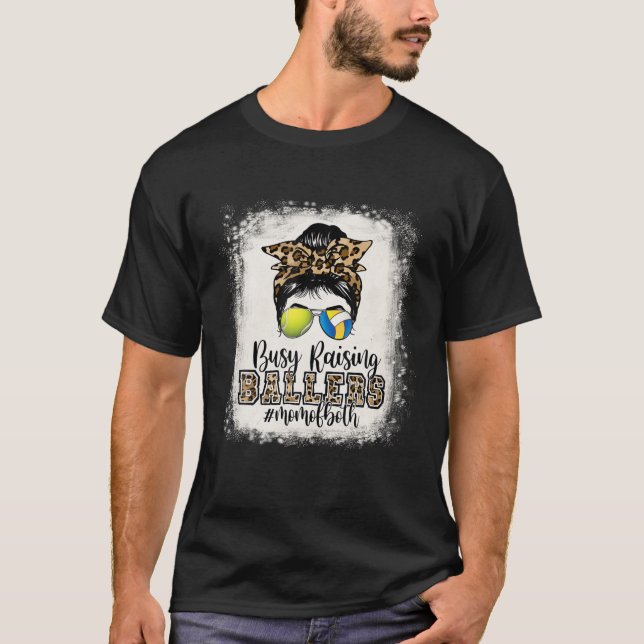 Belebte Erhöhung der Baller Mama beide Tennis Voll T-Shirt (Vorderseite)