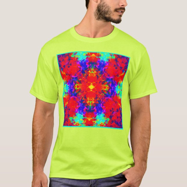Belebte Farben Muster Kunst T-Shirt (Vorderseite)
