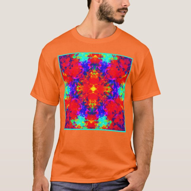 Belebte Farben Muster Kunst T-Shirt (Vorderseite)