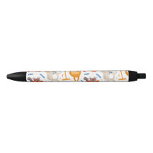 Belebte Katzen überall über einem schwarzen Tinten