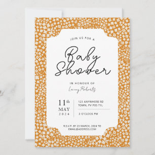 Belebte Retro Ditsy Bläschen Orange und Beige Dusc Einladung