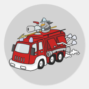 Belebter Feuerzug Runder Aufkleber