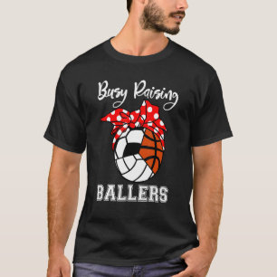 Belebter Raising Ballers Volleyball Fußball Basket T-Shirt