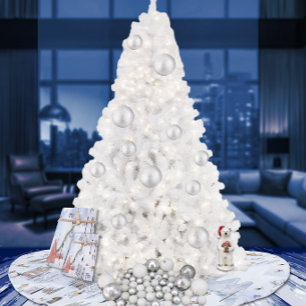 Belebtes Alpendorf Polyester Weihnachtsbaumdecke