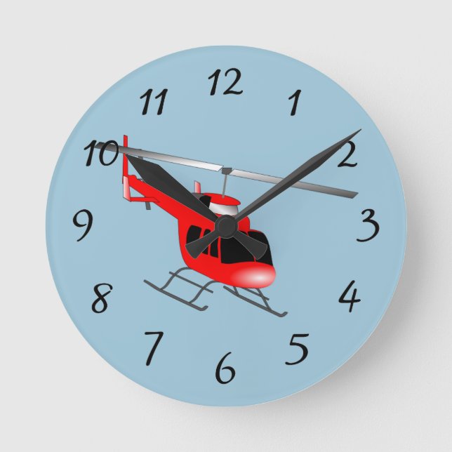 Belebung des Hubschraubers Runde Wanduhr (Vorderseite)