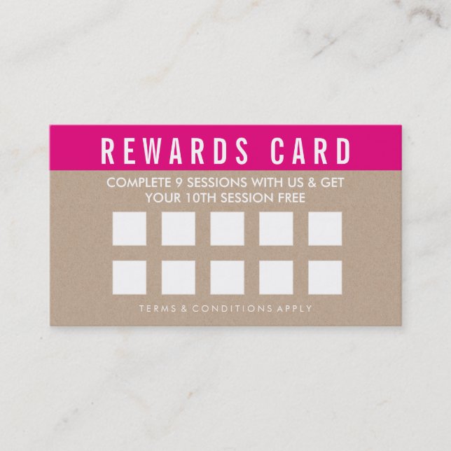 BELEGT LOYALTY CARD fett angesagtes Kraftpink Treuekarte (Vorderseite)