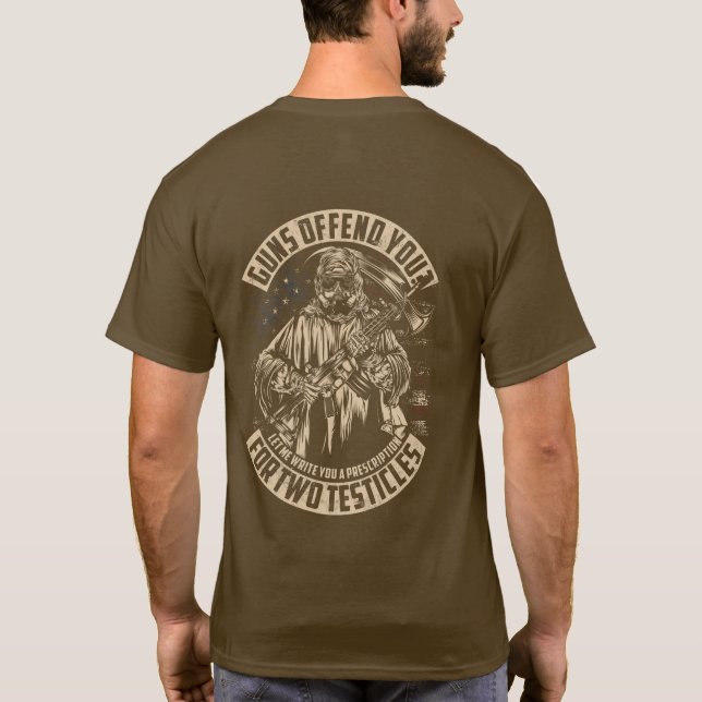 Beleidigen meine Waffen dich? T-Shirt (Rückseite)