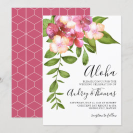 Beleidigende Blätter Hawaiianische Hochzeitseinlad Einladung