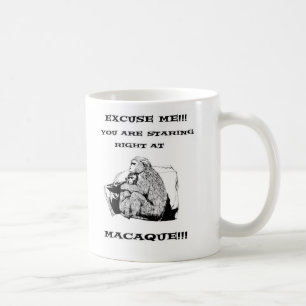 beleidigender Spaß Funny Macaque-Affe Kaffeetasse