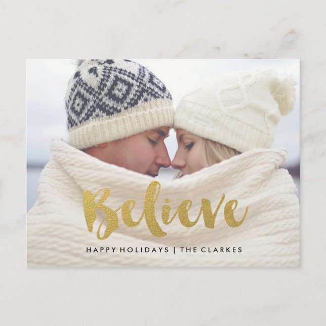 Beleive | Carte postale Gold Shimmer Holiday (Devant)