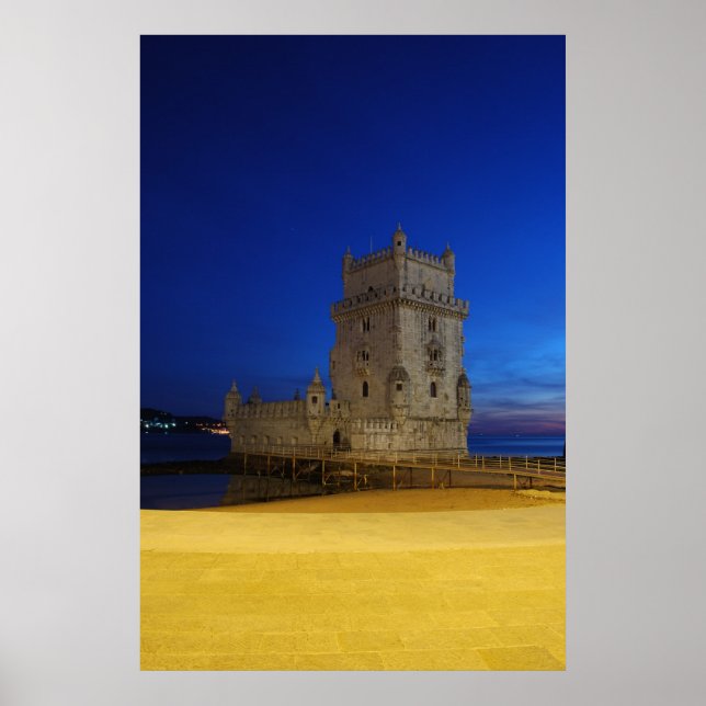 Belem Tower in Lissabon, Portugal (Sunset) Poster (Vorne)