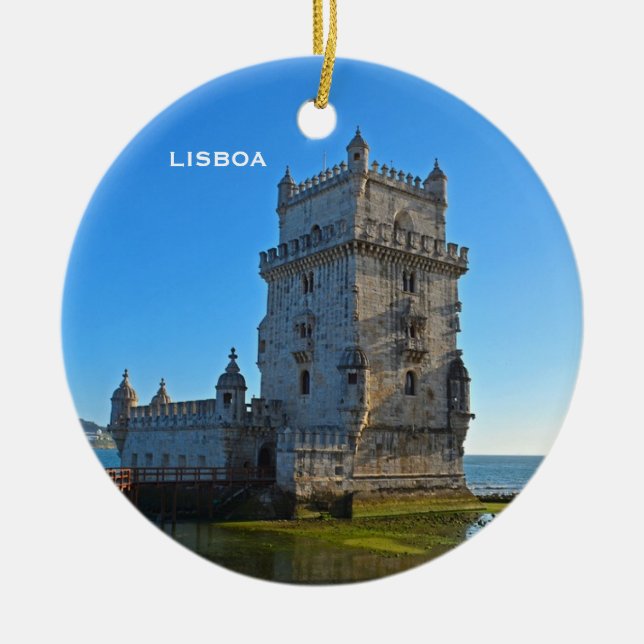 Belem Tower Scene Circle Christmas Ornament (Vorne)